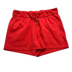 Lululemon Women’s Red Drawstring Athletic Shorts Size 6 Swiftly/Relaxed Fit gym